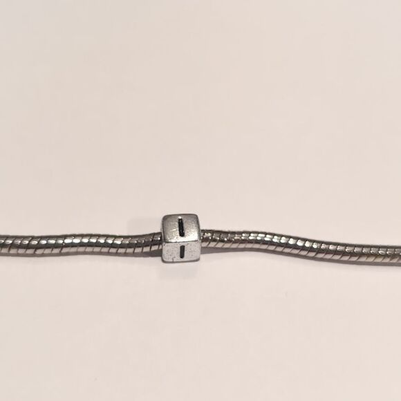 Silver I Spacer Charm for Pandora Style Bracelet - Picture 3 of 5